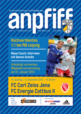 FC Carl Zeiss Jena FC Energie Cottbus II