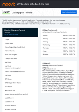 259 Bus Time Schedule & Line Route