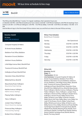 98 Bus Time Schedule & Line Route