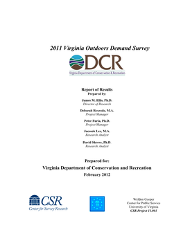 2011 Virginia Outdoors Demand Survey