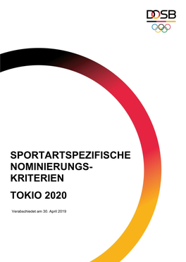 Sportartspezifische Nominierungskriterien Deutsche Taekwondo Union