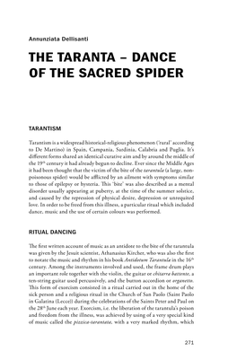 The Taranta–Dance Ofthesacredspider