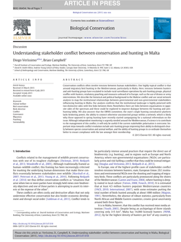 Understanding Stakeholder Conflict Between Conservation and Hunting