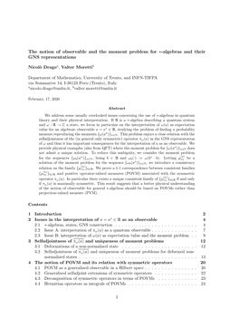 The Notion of Observable and the Moment Problem for ∗-Algebras and Their GNS Representations