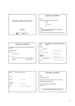 Subroutines – Get Efficient