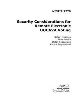 Security Considerations for Remote Electronic UOCAVA Voting