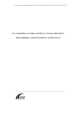 N13: Madimba-Cuamba-Lichinga, Niassa Province, Mozambique - Resettlement Action Plan