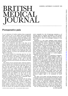 Postoperative Pain