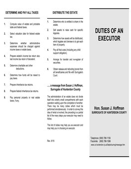 Duties of an Executor