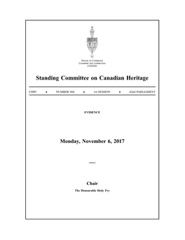 Standing Committee on Canadian Heritage