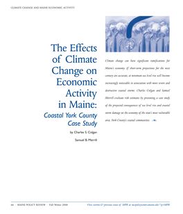 The Effects of Climate Change on Economic Activity in Maine