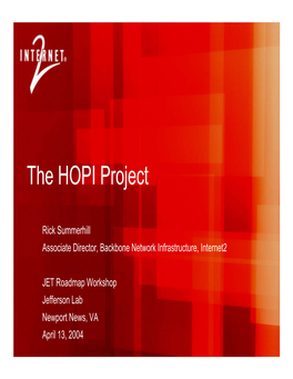 The HOPI Project