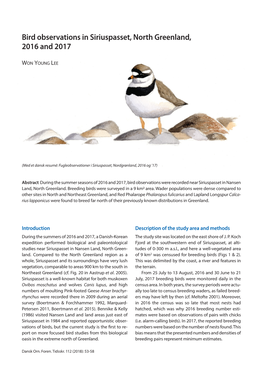 Bird Observations in Siriuspasset, North Greenland, 2016 and 2017