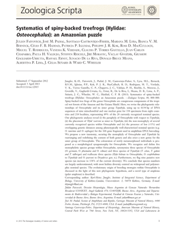 Systematics of Spinybacked Treefrogs (Hylidae