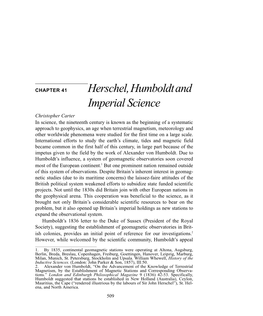 Herschel, Humboldt and Imperial Science