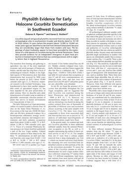 Phytolith Evidence for Early Holocene Cucurbita Domestication In