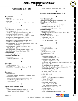 Index Cabinets & Tools