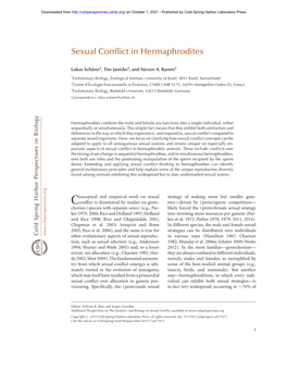 Sexual Conflict in Hermaphrodites