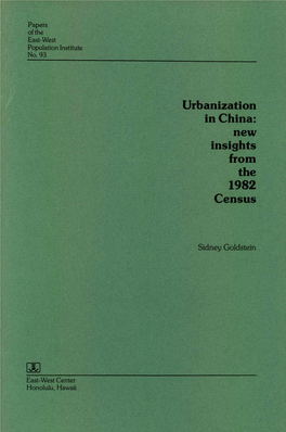 Urbanization in China: New Insights from the 1982 Census