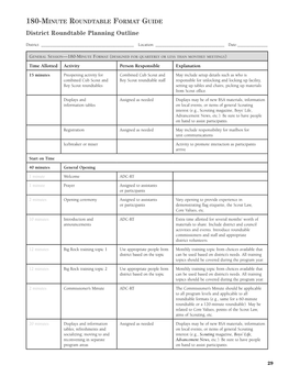 District Roundtable Planning Outline