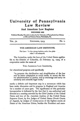 The American Law Institute