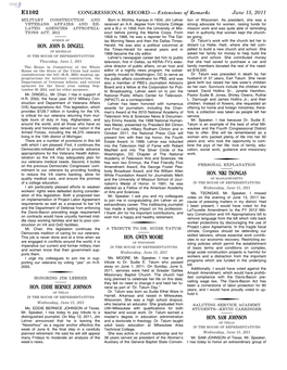 Extensions of Remarks E1102 HON. JOHN D. DINGELL