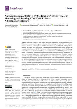 An Examination of COVID-19 Medications' Effectiveness