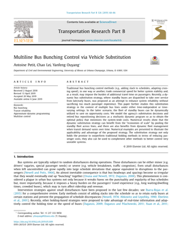 Multiline Bus Bunching Control Via Vehicle Substitution