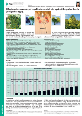 Olfactometer Screening of Repellent Essential Oils Against the Pollen Beetle (Meligethes Spp.)