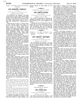 CONGRESSIONAL RECORD— Extensions of Remarks E1470 HON