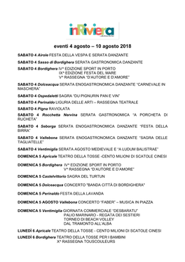 6. Inriviera Eventi 4-10 Agosto