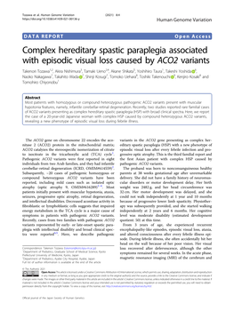 Complex Hereditary Spastic Paraplegia Associated with Episodic