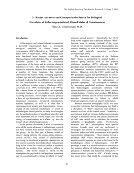 Recent Advances and Concepts in the Search for Biological Correlates of Hallucinogen-Induced Altered States of Consciousness Franz X