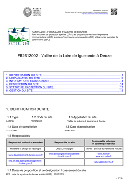 Téléchargez Le Formulaire Standard De Données Du Site Natura