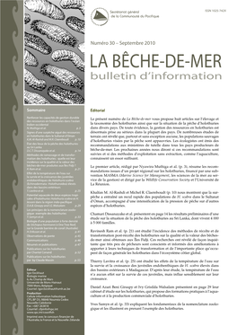 La Bêche-De-Mer, Bulletin D'information De La CPS N°30