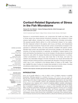 Cortisol-Related Signatures of Stress in the Fish Microbiome