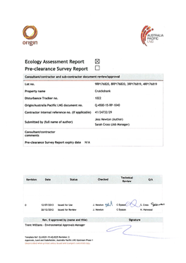 Ecology Assessment Report