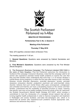 MINUTES of PROCEEDINGS Parliamentary Year 3, No. 3, Session