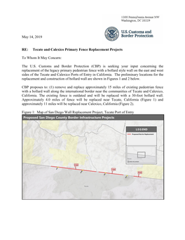 Tecate and Calexico Border Infrastructure Projects Request For