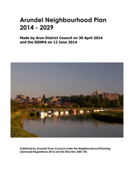 Arundel Neighbourhood Plan 2014 - 2029