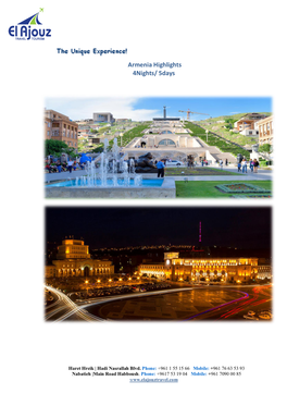 Armenia Highlights 4Nights/ 5Days