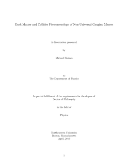 Dark Matter and Collider Phenomenology of Non-Universal Gaugino Masses