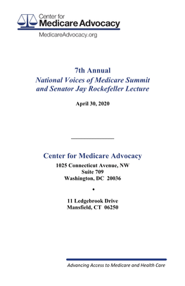 7Th Annual National Voices of Medicare Summit and Senator Jay