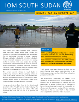 IOM South Sudan Humanitarian Update