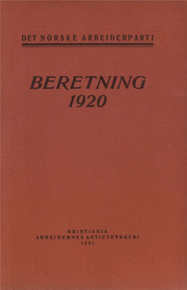 Beretning 1920