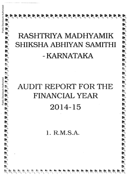 AUDIT REPORT for the FINANCIAL YEAR Public Disclosure Authorized 2014-15