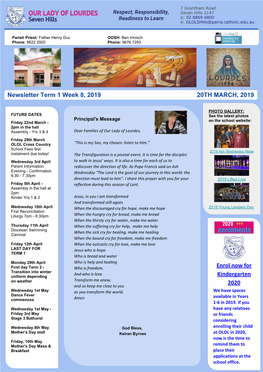 2019 Term 1 Week 8 Newsletter