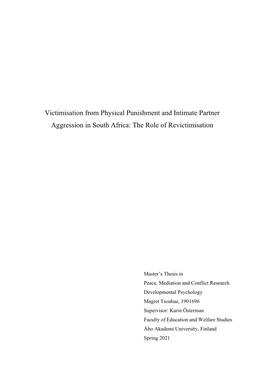 Victimisation from Physical Punishment and Intimate Partner Aggression in South Africa: the Role of Revictimisation