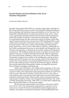 Peasant Identity and Class Relations in the Art of Stanisław Wyspiański*