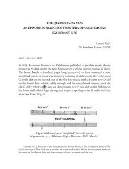 THE QUERELLE DES CLÉS an Episode in Francisco Frontera De Valldemosa's Exuberant LIFE Antoni Pizà* the Graduate Center